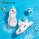 ABC Sandalias infantiles para niños para hombres grandes para hombres Velcro Sandalias transpirables de verano al aire libre Combinados zapatos de playa 6182z Polvo blanco 30