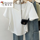 
Woodpecker Large Size Women's Fat mm Summer New Style 2025 Square Collar Irregular Short Sleeve T-shirt Fashion Shoulder Design Top White 13701 3XL Recommended 160-175Jin [Jin equals 0.5 kg]