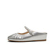 Tianmeiyi Mules Schuhe mit hoherhängender Frauen Sandalen Einkaufszentrum Gleiche französische Bag-Toe-Halbschneide 2025 Sommer BK841BH5 Silber (Schafkin) empfohlen, eine größere Größe 37 zu nehmen 37
