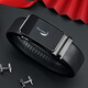Crocodile shirt fashionable youth front layer cowhide belt men's automatic buckle belt birthday gift boy T3889 black