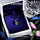 Rarebeauty birthday gift for girlfriend and wife peridot necklace women's clavicle chain pendant fashion beads silver chain + certificate + engraving + gift box SF spot