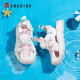 ABC Sandalias infantiles para niños para hombres grandes para hombres Velcro Sandalias transpirables de verano al aire libre Combinados zapatos de playa 6182z Polvo blanco 30