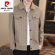 Pierre Cardin jacket men's spring and autumn new style young and middle-aged men's lapel casual single-breasted handsome simple top men 8312 black M