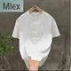 MLEX电迈服饰新款立体钢印双B字母休闲.T恤 YS 9856男女款 白色 M 90-110