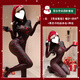 New Year's shiny one-piece stockings sexy open-stock Christmas one-piece fishnet sexy lingerie for women black thin sexy sexy panties bra set random