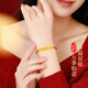 Chinese Gold Five Emperors Money Gold Bracelet Women's Coins Full Gold Red Rope Birthday Gifts Gifts to Girlfriend Wife Anniversary Full Gold Five Emperors Money Bracelet [Rose Gift Box] Jingsuda