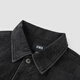 森马（Semir）森柔牛仔|夹克男复古牛仔外套春季时尚绣花工装宽松翻领上衣 牛仔水洗黑98201 L