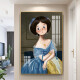 Arte de pared de entrada simple moderna Luz mural de lujo Corredor atmosférico y corredor END CHANGING Pintura decorativa Pintura decorativa TXMG3294 70*100 Silver 35 mm Cepilado de aluminio Marco de aluminio