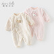 DAVE&BELLA winter new coral velvet baby jumpsuit newborn clothes children's rompers baby pajamas and robes pink ready in stock 80cm (recommended height 73-80cm)