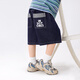 Zuoxi Kinderkleidung Jungen Denim Shorts Sommer Mid-Pants 2025 Neue Kinder dünne Hose dunkle Jeans Farbe 150
