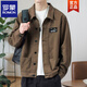 Veste Romon Spring et automne 2025 Nouvelle chemise Automne Veste de travail masculin de la veste de début d'automne K12806 Black suggère 128-140jin [Jin est égal à 0,5 kg] xl
