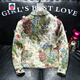 Aemape Jacke Herren European Trendy Brand hübsches gestickter Frühlings- und Herbst-Herren-Revers schlanker junger und mittlerer Jacke mit mittleren Alter 9227 Farbe Schlanker Anpassungsgröße kleiner m