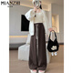 Cotton slimming wide-leg pants for women in spring, autumn and winter, new loose small person with high waist narrow version straight sports casual pants 679 meters white [high quality 24.5] L 110-125Jin [Jin equals 0.5 kg]