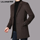 Lilang Herren Winter New Woll Wollmantel mit mittlerer Jacke mittleren Alters und junger Männer Windbrecher Trend Black M 170 [110-130jin [Jin gleich 0,5 kg]]]