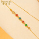 Safir 18K gold enamel auspicious adjustment chain extension chain national style enamel eight Buddha joy bracelet DIY necklace accessories peace joy chain (single chain without God of Wealth)-93