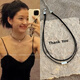 ROSENA SAMMI Sun Qiantong necklace lucky double-layer black leather rope neck strap female choker necklace clavicle chain niche design lucky square collar