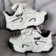 Rxex Hong Kong Style Bread Shoes Spring New Style Stild Student Sports Casual Sports Pareja de los hombres espesos de papá Hombres Hombres blancos Gris 42