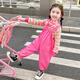 
Beautiful children's spring overalls suit 2025 new children's spring and autumn clothes striped casual baby girl Korean version two-piece set picture color 140