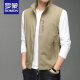 
ROMON spring and summer thin standing collar fishing vest men's work vest outdoor casual men's trendy sleeveless vest jacket khaki YY-686 vest M