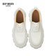 DEEP BREATH Deep Breath Women's Shoes Cowhide Thick Sole Low Top Strap Gentleman Single Shoes Women's AX13066 White 37