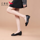 Rote Libelle Single -Schuhe Frauen leichte Mund Frauenschuhe Fersenpendlerschuhe Frauen Heeling Slim Lederschuhe WTB152311 Black 38