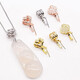 Chiqing boutique 18k gold jade buckle 925 silver plated melon seed buckle long needle jade pendant clip buckle diy jade plated 24K pt950 platinum gold (C137 style)