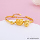 RSRDDY gold Hello Kitty bracelet 999KT cat bell bracelet adjustable half bracelet for girlfriend KT cat bracelet same style as Old Phoenix 5.16g