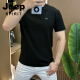 JEEP SPIRIT设计师款夏季冰丝肌理感绣标圆领男士短袖时尚半袖百搭轻奢舒适款 1105白色 M 80-105斤
