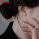 Guanpuge Fat Donglai same style pt950 platinum ear wire PT950 butterfly tassel earrings for women platinum earrings 2024 new platinum full diamond butterfly earrings