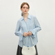 Fan Silan en nanfa Qianjin Französisches Design Shirt Frauen 2025 Frühlingskleidung koreanischer Stil Pink V-Ausschnitt Shirt 11150 Sky Blue L.