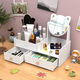 Wing Fantasy Cosmetic Storage Rack Storage Box Drawer-type Makeup Mirror Desktop Dressing Mirror Dormitory All-in-One Dressing Table Large Double-drawn Mirror Dual-Purpose Round Mirror