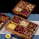 Dried fruit plate living room storage box dust-proof tea table snack snack plate snack compartment storage box walnut color six-square grid 1