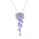 Chihuan natural tanzanite necklace for women 925 silver inlaid with original design coconut tree simple clavicle chain pendant tanzanite necklace