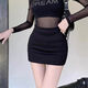 Red makeup Jumei Chinese Valentine's Day hip-hugging skirt black skirt women's short skirt black skirt gray skirt summer women's short skirt hip-hugging skirt black high elastic one size fits all 80-120Jin Jin is equal to 0.5 kg