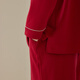 Fenten Couple Pajamas Spring and Autumn Pure Cotton Women's Red Wedding Zodiac Year Cotton Home Clothes Set Maroon M