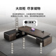 Yanhong painted boss table office desk and chair combination light luxury high-end executive desk simple modern chairman's room 2.0 meters luxury double cabinet boss (including light strip)