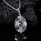 Shilian new design S925 sterling silver inlaid with natural tanzanite white crystal color treasure necklace women's high-end pendant necklace necklace