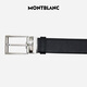 万宝龙MONTBLANC 黑色/靛蓝色双面腰带皮带120x3.5cm 118438 七夕礼物