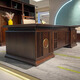 Aosenmingxin Chinese solid wood office desk and chair boss table ebony wood general manager office chairman high-end executive desk 2.4 meters boss table