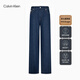 Calvin KleinJeans【复刻90系列】25春夏新款女士ck亚麻直筒牛仔裤47AB718 RBW-牛仔深蓝 28