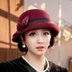 Buta autumn and winter wool hat topper beret British retro ins style wool wool fixed hat retro temperament hat wine red