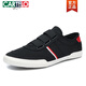 
CARTELO CARTELO Spring and Autumn Men's versatile white shoes 2025 new Korean version of white casual canvas shoes men one foot pedal shoes men SS9272 black and white 38