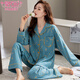 
Modal pure cotton pajamas women's new spring and autumn long-sleeved casual simple floral lapel middle-aged mother's home clothes set YM7024 M 80-100Jin [Jin equals 0.5 kg]