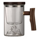 Pangdonglai quality Japanese tea ceremony cup for personal special tea cup tea water separation men's tea cup LB 9194 Hongya three-piece cup beech wood 450ml/ 200mL (inclusive)-400mL (inclusive)/