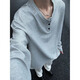 Digada cleanfit Henry neck long-sleeved T-shirt for men's spring and autumn summer new sweatshirt waffle American base shirt T-shirt CQS-1381 black plus velvet L