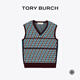 Tory Burch  汤丽柏琦【限时礼遇】 撞色罗纹提花V领针织背心TB 166506 水蓝色底纹 967 S 160/84A