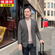 Hengyuanxiang (HYX) Houndstooth casual suit middle-aged and elderly 2025 spring thin business middle-aged men single-piece suit daddy coat Shangge gray M 170