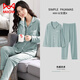 Catman (MiiOW) double-sided pure cotton pajamas for women in spring and autumn long-sleeved large-size cardigan for middle-aged and young ladies set solid color home clothing xt9904 royal blue pure/cotton 3XL (160-180Jin [Jin equals 0.5 kg])