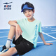 Hongxingerke (ERKE) children's clothing, boys' size, children's sports suit, children's summer five-point pants short-sleeved suit, light ice green 150
