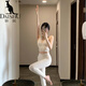 Kangaroo (DAISHU) light luxury yoga clothing set for women 2025 new high-end summer fitness clothes Pilates training clothes tops and vests two-piece set apricot white top + apricot white pants M (98-108Jin Jin equals 0.5 kg)